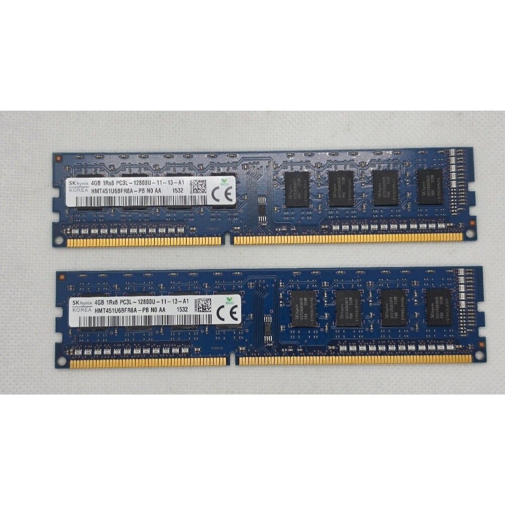 SK hynix 8GB (2x4GB) DDR3L PC3L-12800U DIMM 240-Pin Desktop RAM Lot